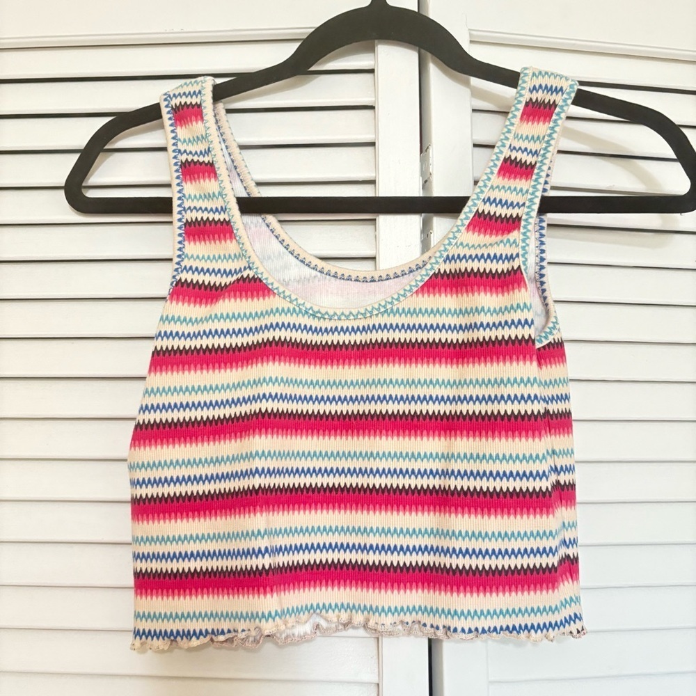 Roxy Multicolor Zigzag Crop Top - Picture 2 of 3